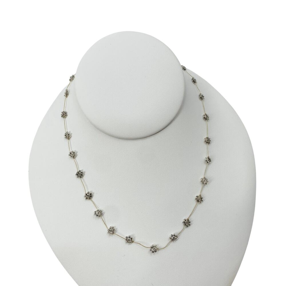 Y2K Beaded Flowers‎ dainty necklace